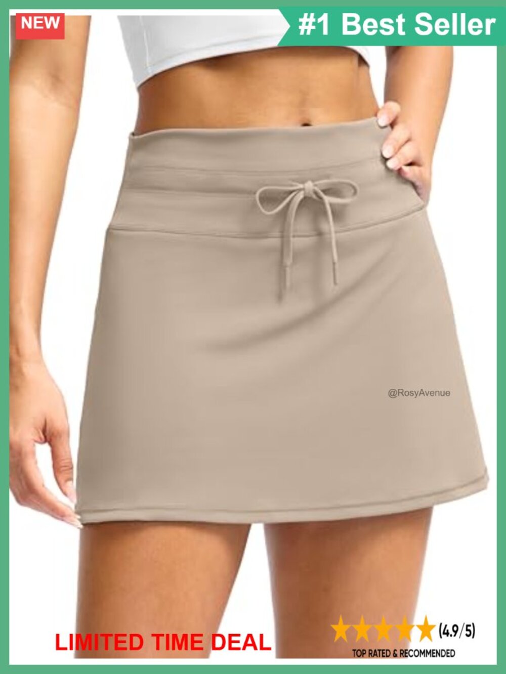 Tennis Golf Skort High Waist with Built-in Shorts Pockets